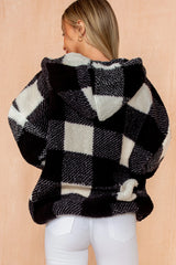 Polly Black Check Teddy Jacket