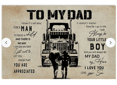 To My Dad Canvas - I Will Always Your Little Boy You Are My Dad My Hero - Wall Art - Pamaheart