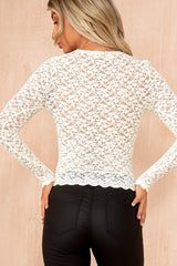 Harriet Cream Velvet Embroidered Top
