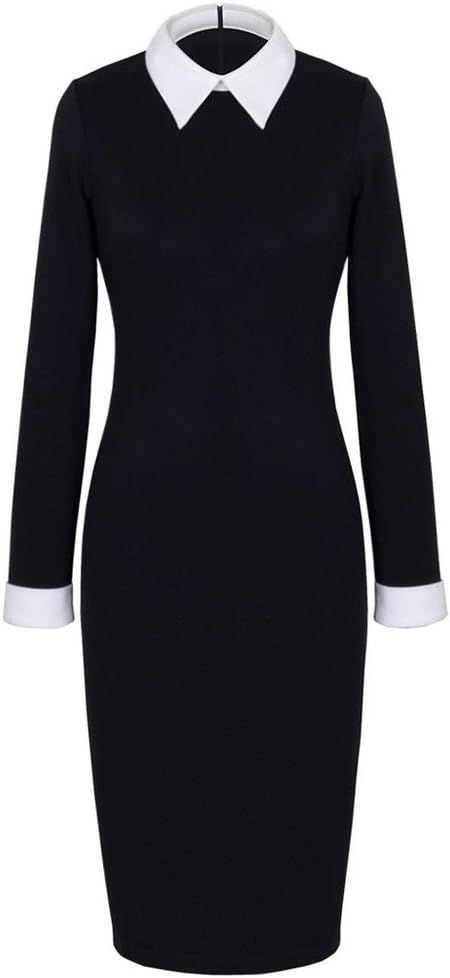 Women's Celebrity Collar Long Sleeve Business Pencil Suits Dress