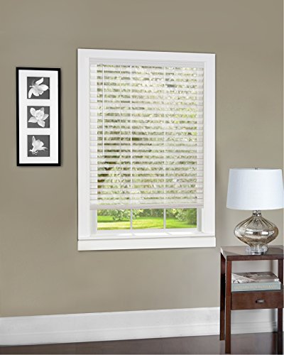 Plantation Collection Set of 6 Cordless Light Vane 2-Inch Sheer Mesh Fabric Blinds - White - 36 inch x 64 inch (Actual Measurement 35.5 inch x 64 inch )