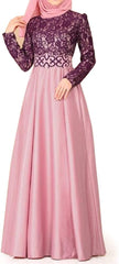 Women's Long Sleeve Maxi Dress Muslim Abaya Robe Plain Simple Modern Islamic Arabic Style Casual Dress