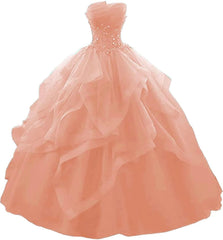 Women's Ball Gown Long Princess Prom Dress lace Sleeveless Wedding Evening Dress