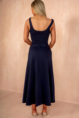Henley Navy Square Neck Scuba Dress
