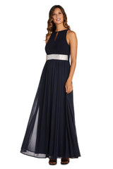 Maxi Dress with Keyhole Cutout, Halterneck and Flowing Skirt - Petite