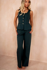 Jo Emerald Green Tailored Straight Leg Trousers