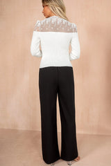 Dottie White Ribbed Embroidered Top
