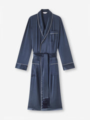 Men's Robe Bailey Silk Satin Navy