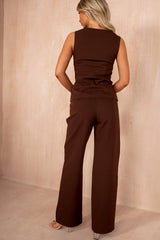 Jamie Chocolate Square Neck Waistcoat