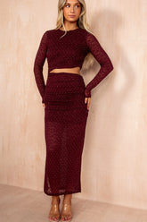 Gaia Plum Diamante Cut Out Dress