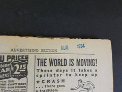 Railroad Stories Magazine 1934 August Easy Money Sunk without trace