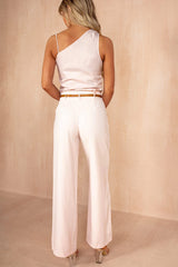 Lucinda Pink Straight Leg Belted Trousers
