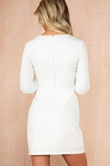 Amaranta Ivory Square Neck Dress