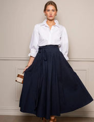 Astrid Marine Poplin Skirt