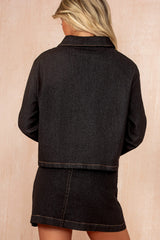 Melody Black Denim Mini Skirt