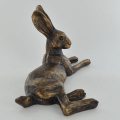 Bluebell Hare Bronze Effect Sculpture by Harriet Glen - Prezents