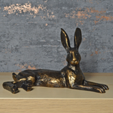 Bluebell Hare Bronze Effect Sculpture by Harriet Glen - Prezents