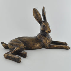 Bluebell Hare Bronze Effect Sculpture by Harriet Glen - Prezents