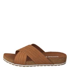 Malibu Waves Cross Slide Rust Embossed Suede