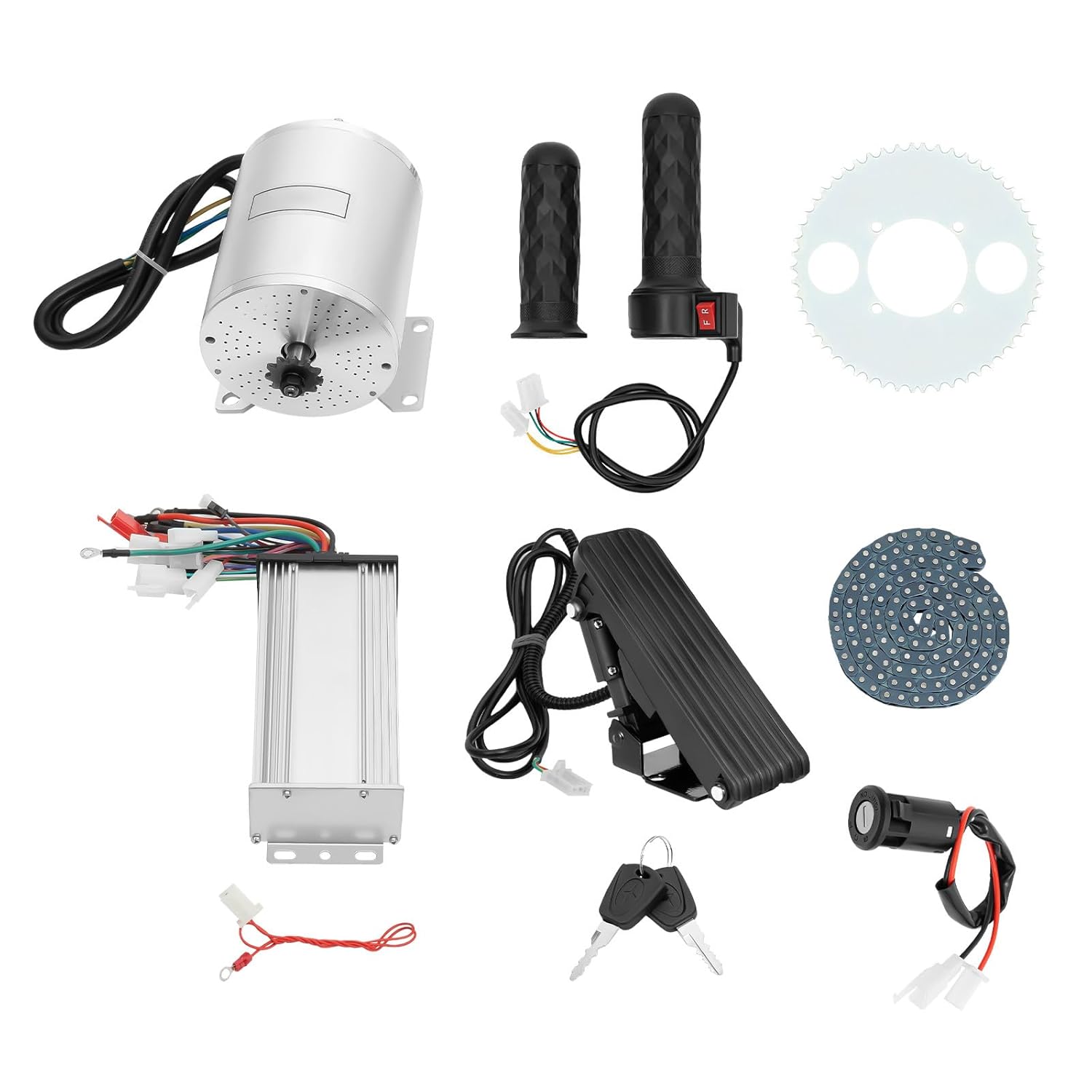 Brushless Motor Kit 72V 3000W, TkkMivcOC High Speed Electric Go Kart Motor Kit with 3 Speed Gears, for DIY Part Scooters Bike Electric Motorcycles, Rated Speed 4900rpm