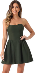 Allegra K Women's Sexy Tube Strapless Dress Sweetheart Neckline Off Shoulder 2026 Cocktail Party Mini Short Dresses