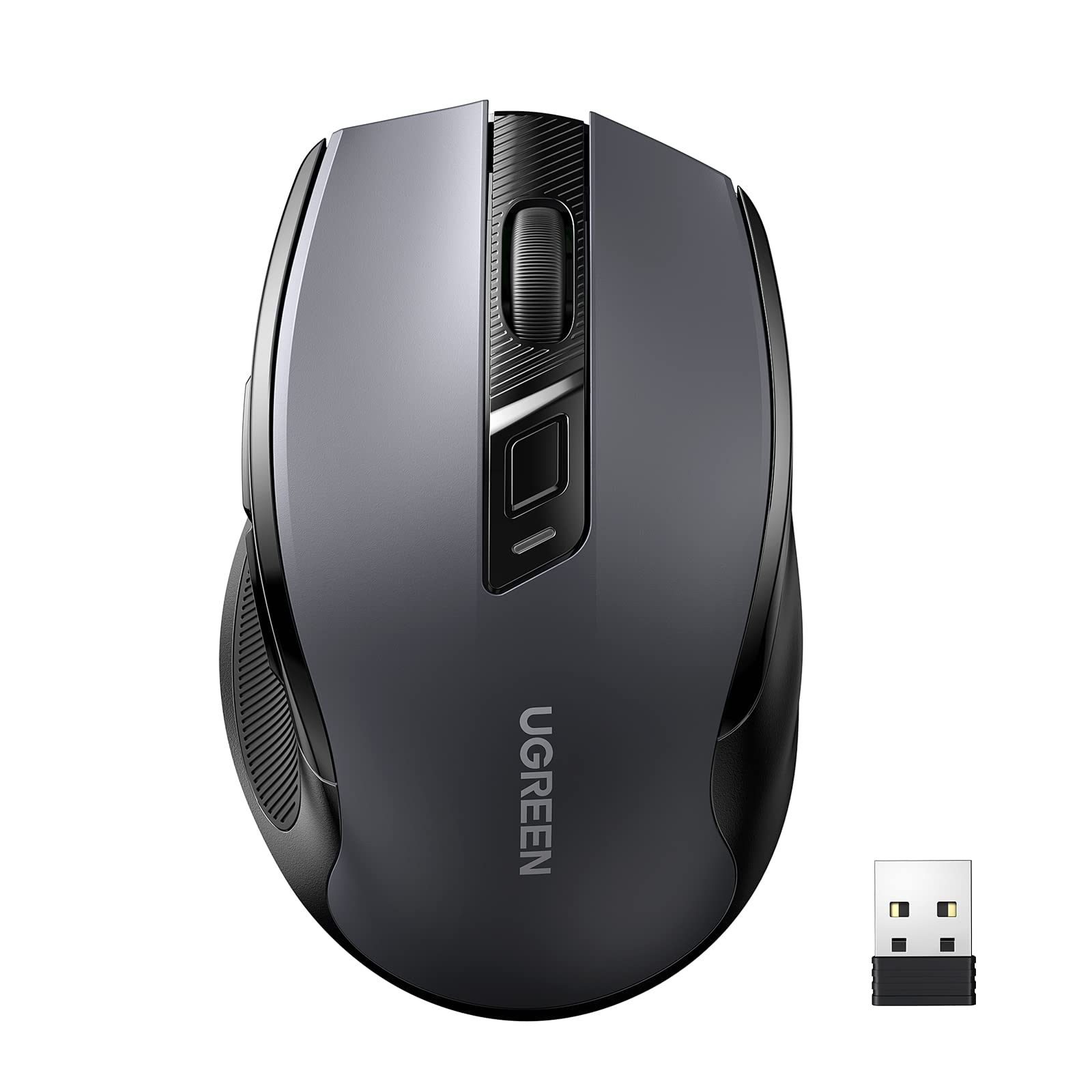 Mouse Inalámbrico UGREEN Negro Ergonómico 6 Botones 4K dpi para PC y Mac