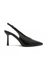 Fabia Black Patent Slingback Heels