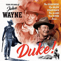 "Duke!" CD cover featuring multiple images of John Wayne in cowboy attire.