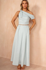 Meara Duck Egg Off The Shoulder Top