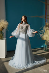 KatrinFAVORboutique-Modest evening dress High neck formal dress