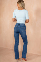 Makayla Blue Bootcut Push Up Jeans