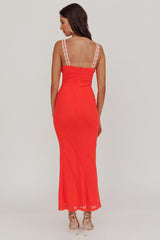 Girl Power Lace Strap Maxi Dress Red by Selfie Leslie