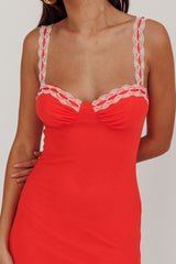 Girl Power Lace Strap Maxi Dress Red by Selfie Leslie