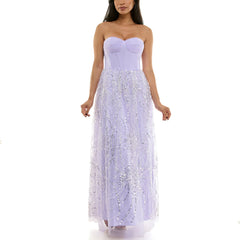 VIOLET WEEKEND JUNIORS' SEQUIN PEARL CORSET GOWN