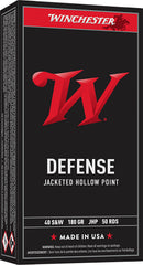 Winchester Ammo USA40JHP USA 40S&W 180gr Jacketed Hollow Point 50 Per Box/10 Case