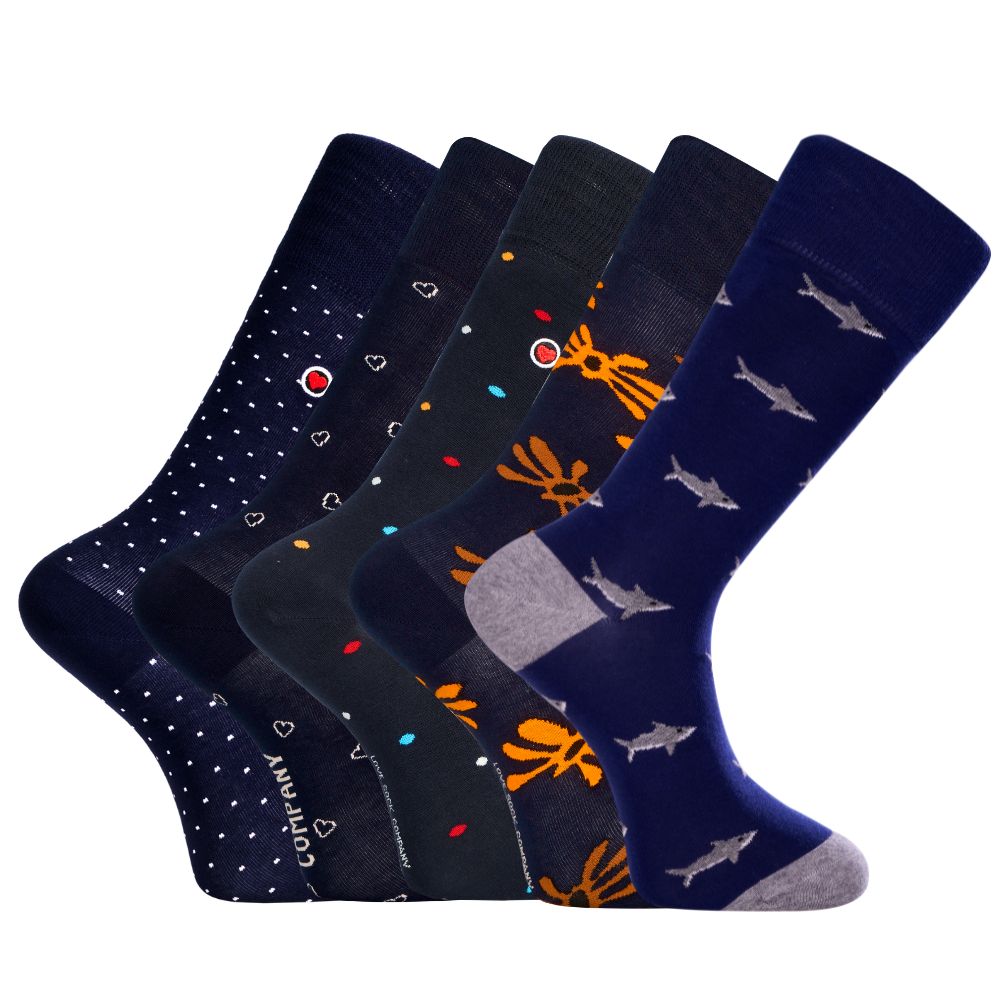 Luxury 5-Pack: Premium Organic Cotton Men's Mid-Calf Dress Socks - Athens