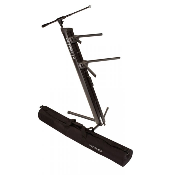 Ultimate Support AX-48 PRO Plus Two-Tier Portable Column Keyboard Stand, Bl
