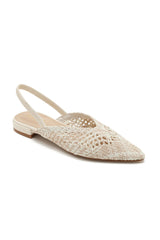 Ivy Nude Woven Slingback Shoes