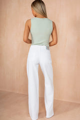 Grayson White Wide Leg Jeans