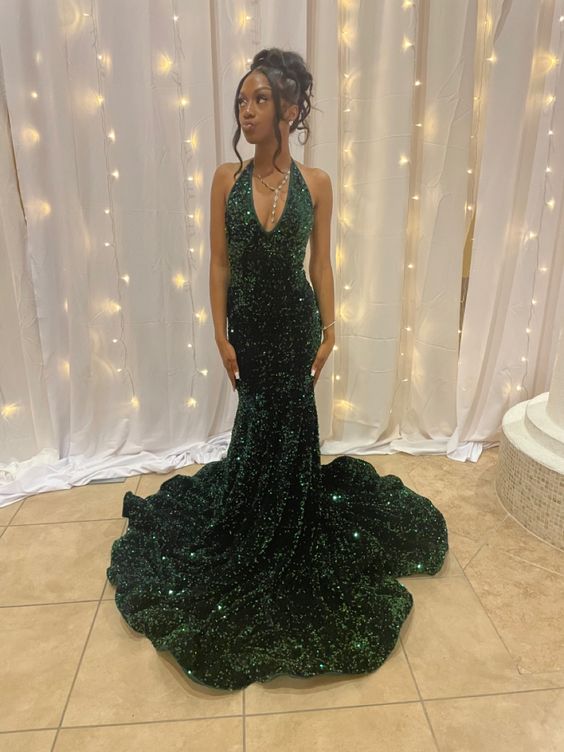 Emerald green prom dress Long Party Dress Formal Dress fg3465