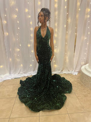Emerald green prom dress Long Party Dress Formal Dress fg3465
