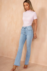 Janette Light Blue Push Up Bootcut Jeans
