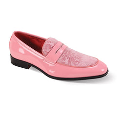 Mens Pink Bubblegum Embossed Velvet Patent Leather Dress Shoes After Midnight 7048 - Nader Fashion Las Vegas