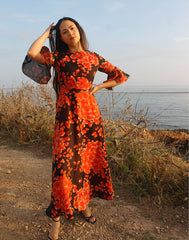 70s Floral Maxi Dress