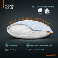 Almohada Dreamlab Polar Cloud Blanca con Altura Ajustable y Memory Foam Hipoalergénica
