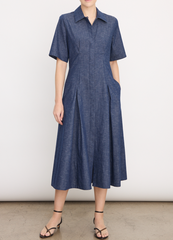 VINCE DENIM S/S SHIRT DRESS