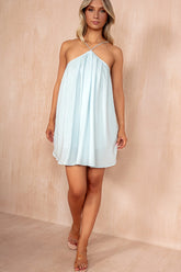 Jemma Blue Halterneck Floaty Dress