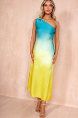 Kaylie Sunset Ombre Midi Dress