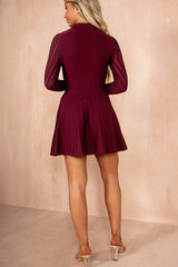 Novaleigh Burgundy Fine Knit Skater Dress
