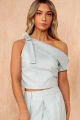 Meara Duck Egg Off The Shoulder Top